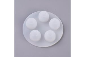 1Pc Sphere Silicone Molds, White Round Ball Design Resin Casting Molds for Making Jewelry, Chocolate, Candy, Fondant or DIY C