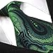 S&W SHLAX&WING Neck Tie Sets for Men Matching Necktie Dark Green Paisley Extra Long Size 63