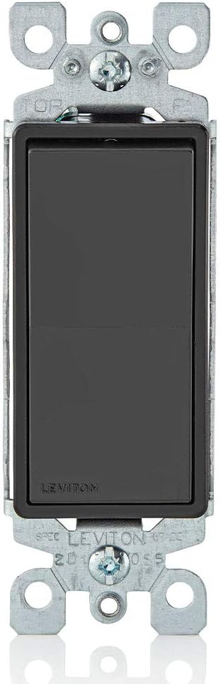 Leviton 5601-2W 15 Amp, 120/277 Volt, Decora Rocker Single-Pole AC Quiet Switch, Residential Grade, Grounding, White - Wall Light Switches - 