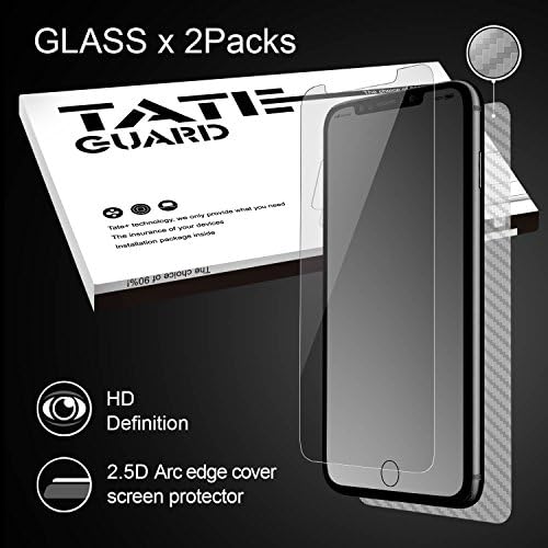 [Crystal Clear][Case Friendly] iPhone X, iPhone 10 Screen Protector, Tateguard iPhone X Clear Tempered Glass Screen Protector [High Definition] [Easy Install] [Bubble Free] with A Free Back Cover