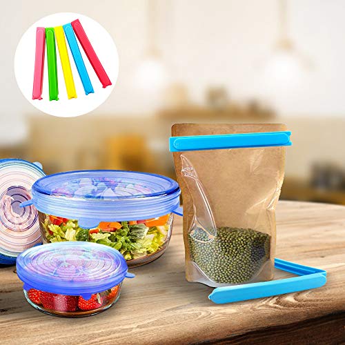 Green Kitchen Silicone Stretch Lids for Bowls,Pots,Dishes Food Covers,Reusable Food Wrap Covers for Various Sizes Kinds of Container and Food Saver - Thumbnail 5