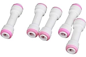 Malida 1/4" RO Water Tube Fitting Check Valve,Straight Quick Push to Connect Check Valve,for Ro Water Systems,Water Purifier, Pack of 5