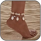 JOOKOCCI Shell Anklets Bracelets for Women Layered Ankle Bracelets Summer Beach Jewelry Pearl Ankle Chains for Gifts