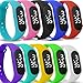 Yunanwa 10 Pack Upgraded White LED Touch Screen Jelly Gel Silicon Bracelet Wrist Watches Band Sports Set
