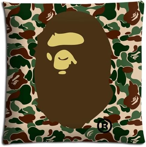Polyester And Cotton Cushion Pillow Cover Cases Print bape Stain resistant Zippered 16x16 inch 40x40 cm
