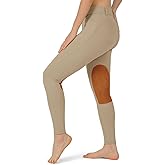 beroy Kids Horse Riding Knee-Patches Pants Girls Equestrian Front-Zip Breeches Legging with Pockets