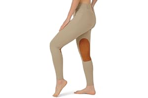 beroy Kids Horse Riding Knee-Patches Pants Girls Equestrian Front-Zip Breeches Legging with Pockets