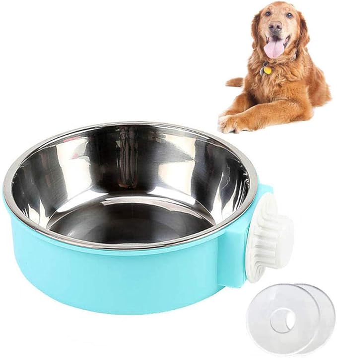 SUOXU 2in1Dog Water Bowl Cage,Crate Mounted Water Bowl， Stainless