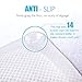 ITSOFT Non-slip Mildew Resistant Loofah Shower Mat with 14 Suction Cups Machine Washable, Rectangle Shape 17x29 Inch, White