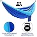 Hammock,Wonbor Camping Double Hammock Lightweight Portable Parachute Nylon Hammock With Tree Ropes And Carabiners For Outdoor Backpack Travel Beach Yard Hanging Bed Sleeping Swing - Blue
