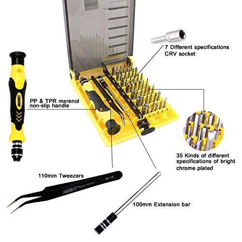 Esup 6089A 45 in 1 with 42 Bit Magnetic Driver Kit, Precision Screwdriver Set Cell Phone, Tablet, PC, Macbook, Electronics Repair Tool Kit - 1 Year Warranty, Best Christmas Gifts