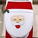 Christmas Decorations Happy Santa Toilet Seat Cover and Rug Set for Bathroom by GIM (Santa Claus)