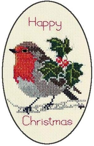 Derwentwater Designs HOLLY & ROBIN Christmas Card Kit, White