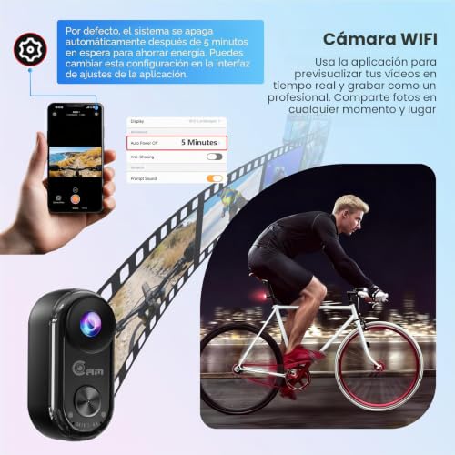 Camlance 4K Mini Sports Camera, 20MP Portable for POV Camera, 6 Axis EIS Body Camera, 40M Underwater Camera, WiFi Mini Magnetic Camera (with 64GB TF and Mounting Accessories)