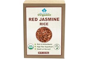 BLUE ORCHID ORGANIC Organic Thai Red Jasmine Rice - Gluten Free - Preservative Free - Small Lot Farmed from Thailand - 2 LB