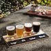 D'Eco Beer Tasting Flight Sampler Board - Set Includes Four 6 oz Pilsner Craft Brew Glasses & Wooden Paddle w Chalkboard - For Game Nights, Date Nights & Taste Testing Ales - Gift for Him