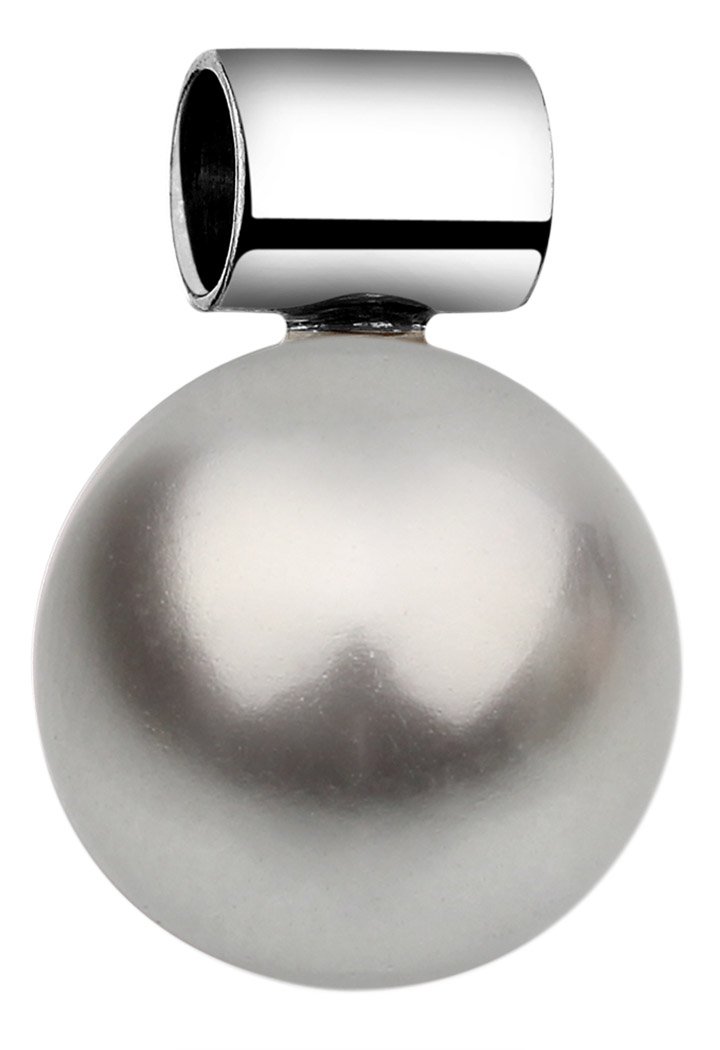 Nenalina 846504-193 Pearl Pendant in 925 Sterling Silver with 12 mm Grey Swarovski Pearl for Women's Chain or Necklace