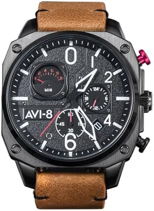 Amazon.com: AVI-8 Hawker Hurricane Men's Pilot Watch – Dual Time