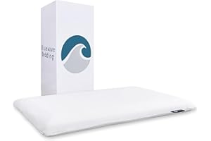 Bluewave Bedding Extra Slim Gel Memory Foam Pillow for Stomach and Back Sleepers - Thin, Flat Design for Cervical Neck Alignment and Deeper Sleep (1.75-Inches Height, Standard Size)