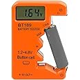 ZUFECY Battery Tester Checker, Universal Battery Tester for AA AAA C D 9V 1.5V, Small Volt Checker for All Batteries - Orange Color