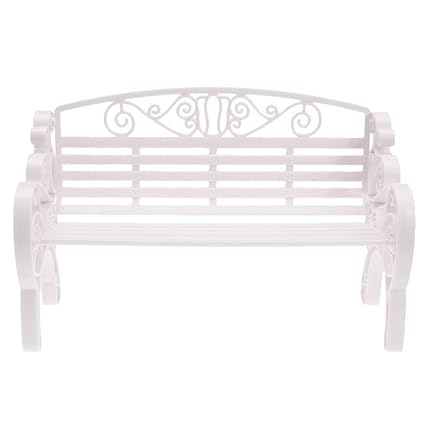 Childplaymate Garden Park Bench Chair Miniature Dollhouse Furniture Accessories(White)