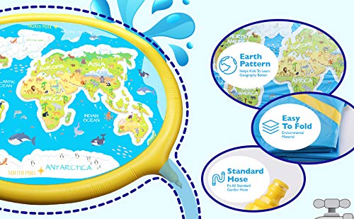 ACSTEP Splash Pad, Outdoor Sprinkler for Kids, Inflatable Splash Play Mat Summer Sprinkler Water Toys for Toddlers,Kids and Babies Gifts, Outdoor Swimming Pool Splash Pad Pool for Babies and Toddlers