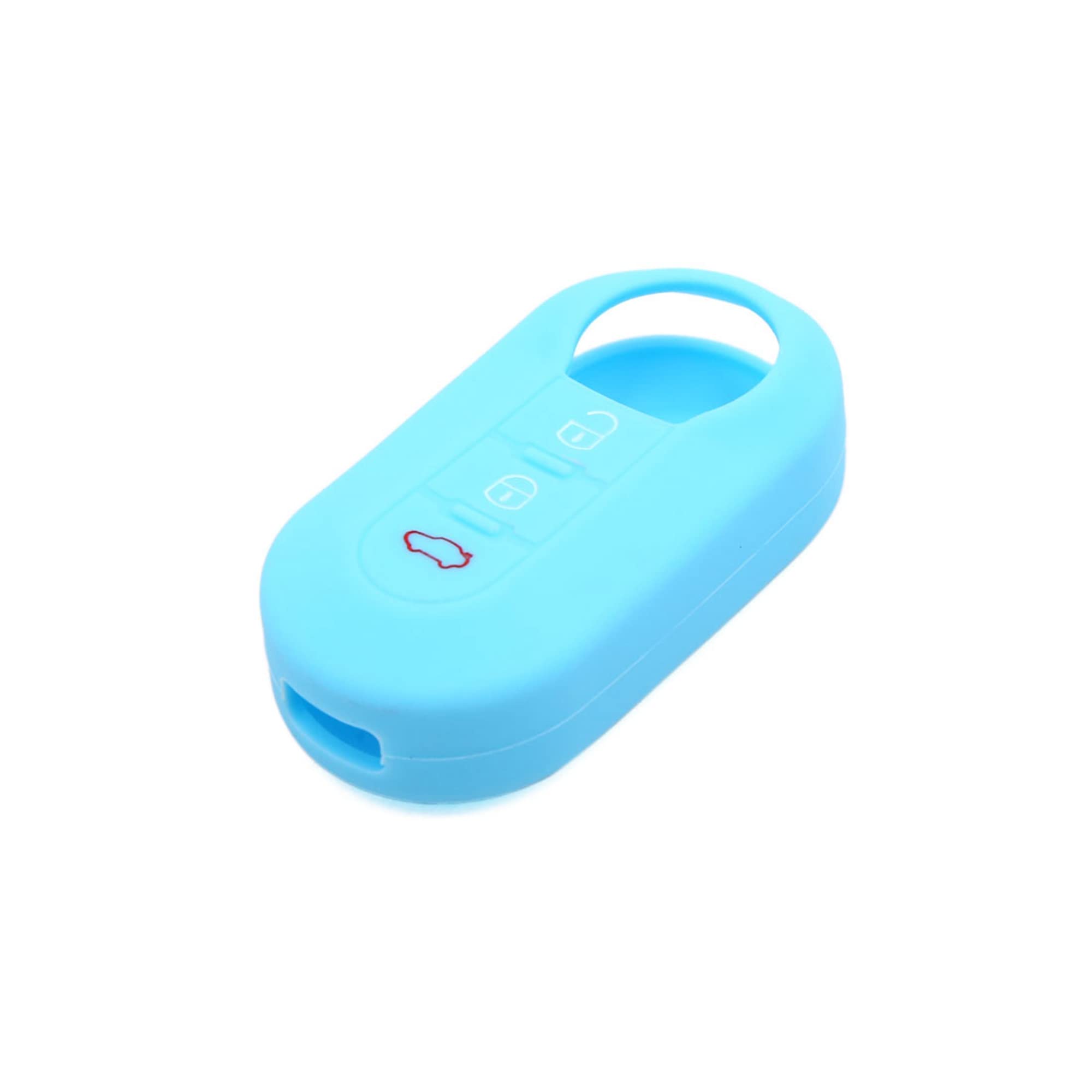 sourcing map 3 Button Car Remote Key Cover Case Protective Replace Blue Silicone