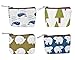 iSuperb Pack of 4 Canvas Coin Purse Change Cash Bag Forest and Animals Pattern Small Purse Wallets with Zipper 4.3x3.5 inch (Forest and Animals)