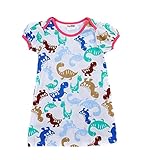 Coralup Little Girls Short Sleeve Dinosaur Cotton Dress