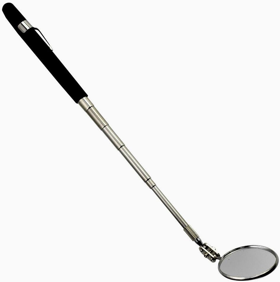 Skroutz Mirror Safety Glasses Telescope Pocket Inspection Two 2-1/4" Mirrors | 30" Retractable Handle Retractable Swivel Replaceable 2 1/4"