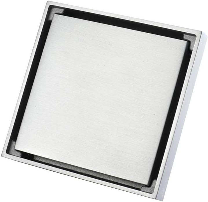Square Invisible Look Shower Drain Channel, Copper Anti-Odor Shower Tile Drain Anti-Clogging Shower Drainage grates-A