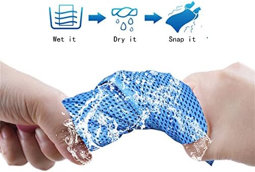 Cooling Towel for Instant Relief - Neck Wrap Fabric Scarf Headband Wristband Bandana Cold Ice Soft Bamboo Fiber for Running Yoga Travel Climb Biking Hiking Golf Football Tennis (Blue)