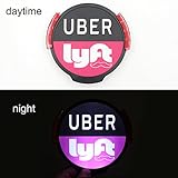 Fomei Uber & Lyft Creative Led Light Sign Car Logo - Uber LED Flashing Car Glow Cycle Sticker White Light Sign Sticker On Window with Intelligent Induction - Bright Glowing Wireless UBER LYFT Signs