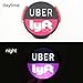 Fomei Uber & Lyft Creative Led Light Sign Car Logo - Uber LED Flashing Car Glow Cycle Sticker White Light Sign Sticker On Window with Intelligent Induction - Bright Glowing Wireless UBER LYFT Signs