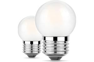 KOHEOPT G40 1.5W LED Bulb, Soft Warm White 2700K, (2 Pack), Equivalent 15 Watt, Standard E26 Base CRI85+ Non-Dimmable for Hom