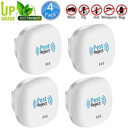 VNEED Ultrasonic Pest Repeller, Electronic Pest Repellent [2018 Upgraded] Plug in - Insects Repellent - Repels Mice, Bed Bugs, Mosquitoes, Spiders - Human/Pet Safe (Round, 4 pcs)