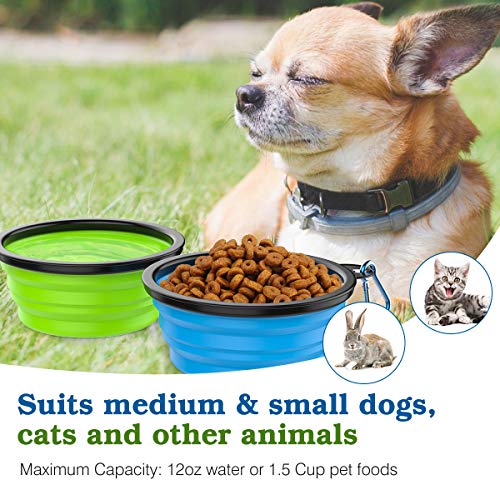 Noryika Collapsible Dog Bowls [2 Pack], Silicone Food & Water Travel