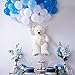 Mayen 40 Pcs 12 Inch Blue Silver White Balloons Set, Silver Confetti and Blue Agate Marble Balloons Royal and Light Blue White Latex Balloons for Birthday Party Decorations Baby Showers Graduation