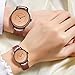 Wooden Couple Watch for Women Men 30M Waterproof Classic Quartz Analog Wrist Watches with Brown Leather (Dark Brown)