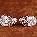 Joylive Shinny WomenStud Earrings Cz Zircon Plated Skull Crystal Ear Stud Earrings