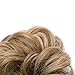 Scrunchy Updo Hair Bun Clip Messy Donut Chignons Synthetic Wavy Straight Hairpiece Hair Extension (light ash brown & bleach blonde, 1PC)