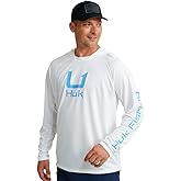 HUK Mens Icon X Hoodie, Fishing Shirt With Sun Protection for Men, White, Small