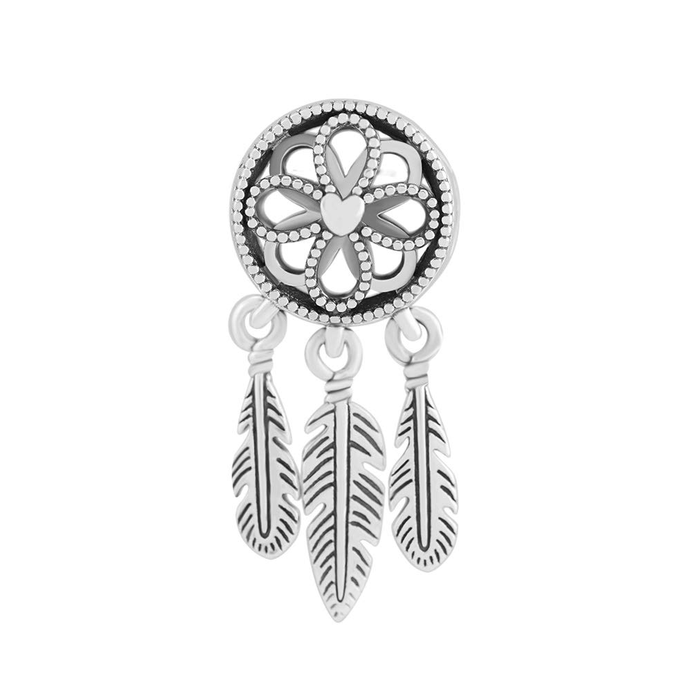 PANDOCCI 2018 New Summer Spiritual Dream catcher Dangle Bead 925 Silver DIY Fits for Original Pandora Bracelets Charm Fashion Jewelry