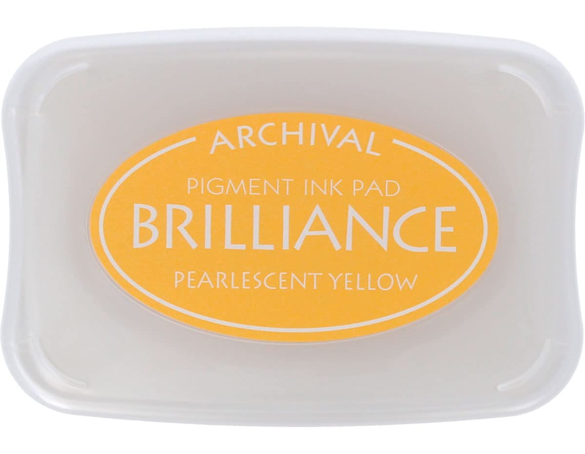 Tsukineko BIP30 Brilliance Ink Pad, Pearlescent Yellow