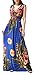Wantdo Women's Maxi Dress Floral Print V Neck Casual Long Skirt Plus Size