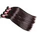 ALI JULIA Wholesale Malaysian Virgin Straight Hair Weave 3 Bundles 7A 100% Unprocessed Remy Human Hair Weft Extensions (8 10 12, Natural black color)