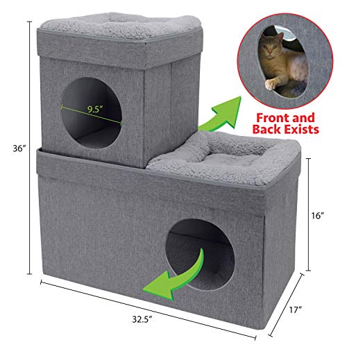 Kitty City Large Cat Bed, Stackable Cat Cube, Washable Bed, Indoor Cat