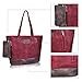 ZMSnow Designer PU Leather Tote Handbag Shoulder Mix Color Bag for Women Girl Work School(ZMS-NB-105,Winered)