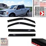 VITO 4pcs Side Window Deflectors Original Window Visors For 2009 2010 2011 2012 2013 2014 Ford F-150 F150 Super Crew Cab ONLY Vent Visor Sun/Rain Guard