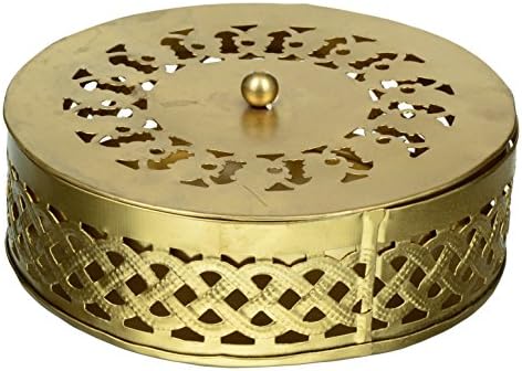 UTSAV KRAFT Iron Make Multi use Candy or Container Round Boxes for Home Decor or Storage in Gold